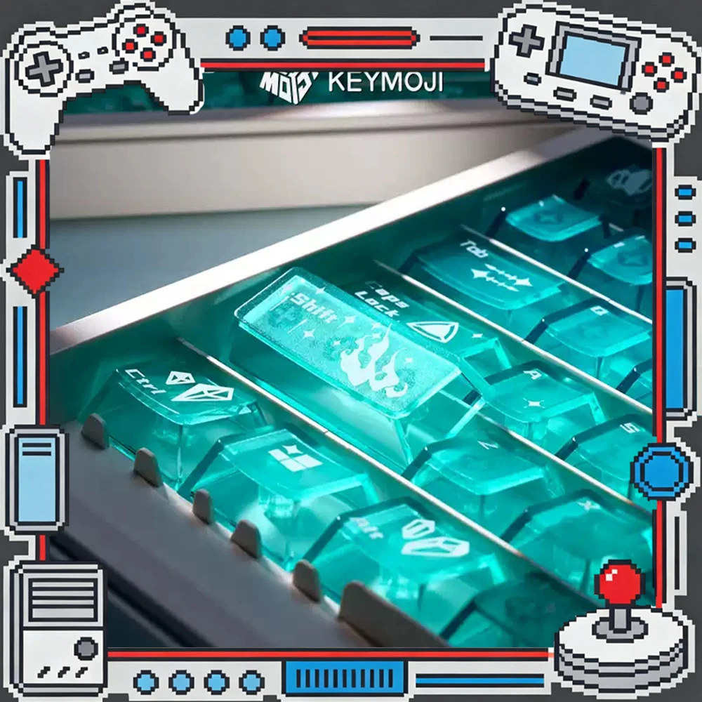 KEYMOJI Phosphophyllite Keycaps Gem series theme wooting Keyboard Keycaps Original ROG scrub full set of green fog penetration