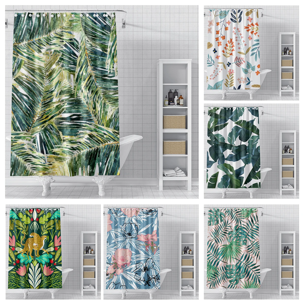 Home shower curtains for bathroom waterproof fabric Modern Nordic style bathroom Curtains shower curtain morandi  ins Abstract