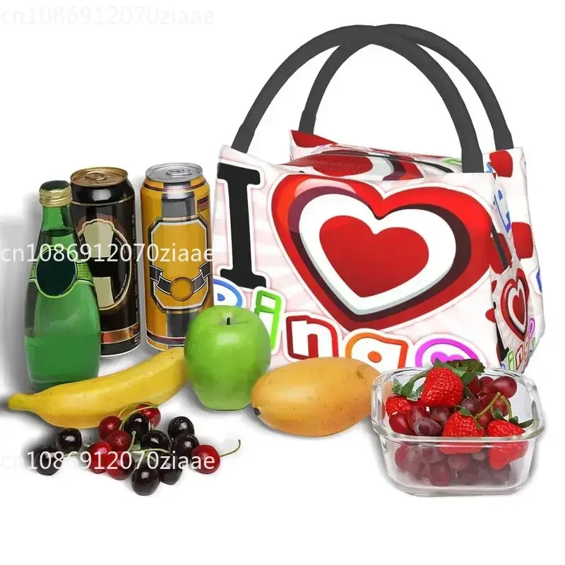 I Love Bingo Game Insulated Lunch Bags for School Office Waterproof Cooler Thermal Lunch Box Women lunchbag