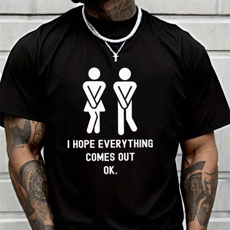 

Funny Bathroom Humor Funny Toilet Washroom Men's Fashion T-shirt Casual Trendy Tshirts For Summer Short Sleeve Comfortable Tops