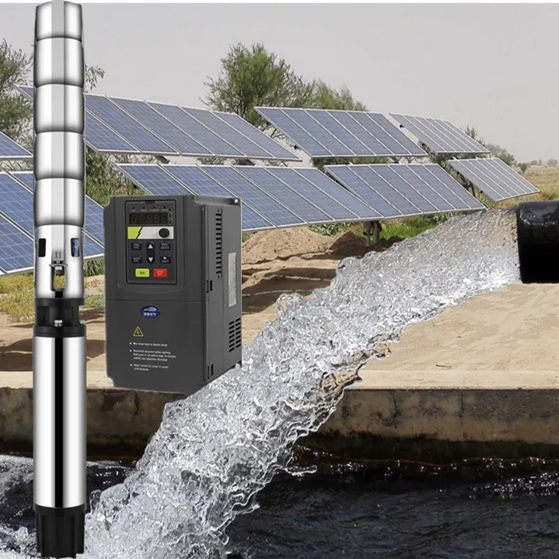 6 inch Big Flow Three Phase 380v Solar Water Pump VFD Solar Pump Inverter 5.5kw,11kw Huge Power Solar Water Pump for Agriculture