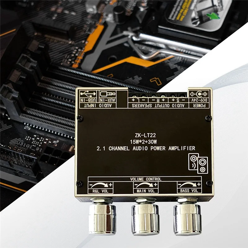 POP-lZK-LT22 5,1 Плата усилителя мощности Bluetooth Двойная плата 2,1-канального усилителя 15 Вт с сабвуфером 30 Вт для звука