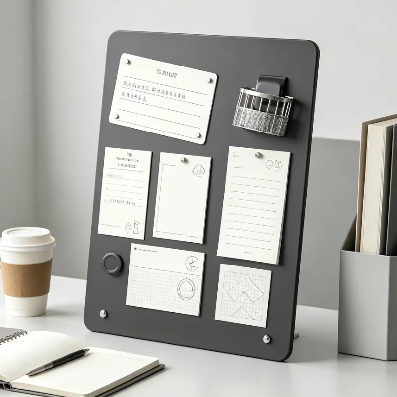 Magnetic Desktop Message Board Metal Memo Holder For Office Home Desk Organizer Note Display Panel