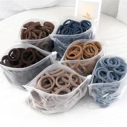 50pcs/set Packing Women Girls Hair Bands Simple Solid Colors Elastic Headband Hair Ropes Ties Hair Accessories Ponytail Holder