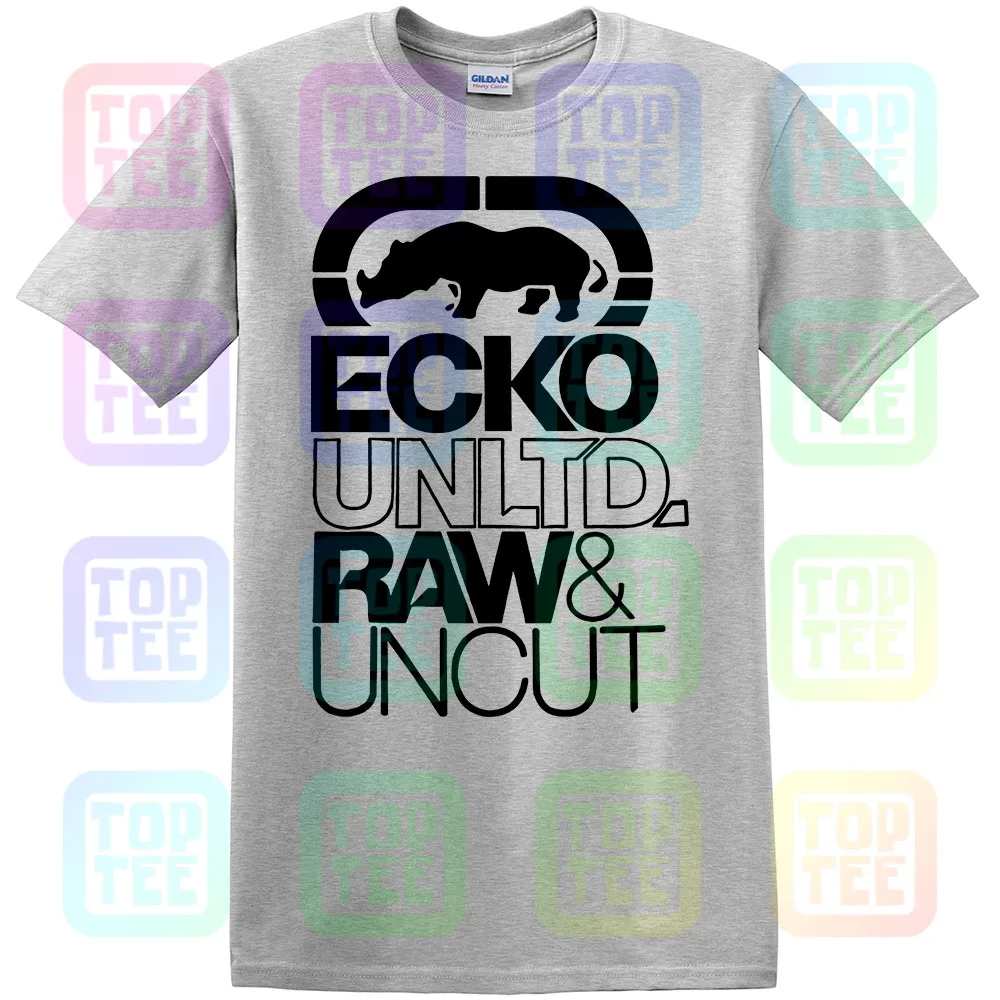 New Streetwear New Big/Tall Ecko_Unltd grigio Raw & Uncut Logo t-shirt manica corta nave libera nuova moda uomo donna taglia S-3Xl