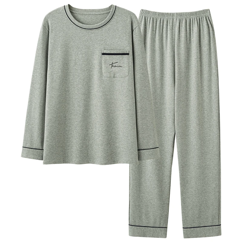 Conjunto de pijamas de Modal suave para hombre, ropa de dormir de manga larga + Pantalones largos, trajes a cuadros para el hogar, Moda de Primavera