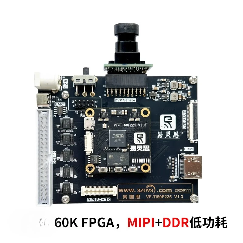 Papan Pengembangan Algoritma Gambar Kamera FPGA 60K MIPI CSI DSI Ti60F225