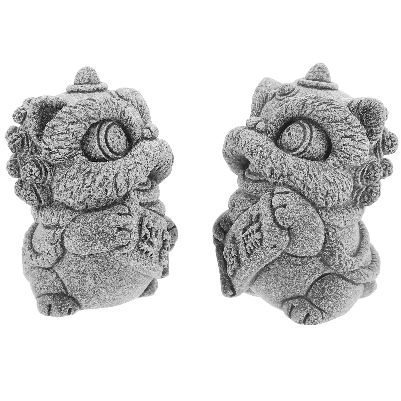 

Ornaments Resin Figurine Small Garden Statue Sandstone Desktop Aquarium Asian Tea Pets Stone Carving Lion Sculpture