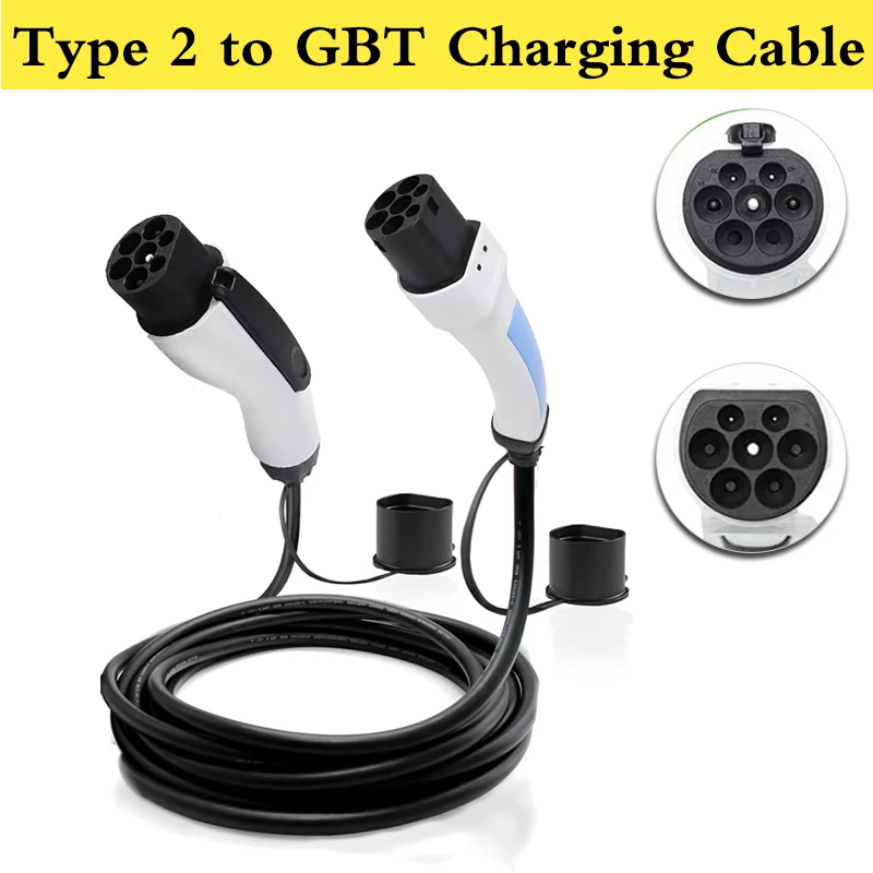 EV Charging Cable 32A Electric car vehicle iec62196 Type 2 to GBT 11KW 3Phase 22KW extension chargers 5M