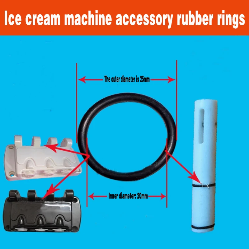 ملحقات آلة الآيس كريم، حلقة إغلاق لصمام المخرج، خلاط قصير وطويل من الفولاذ المقاوم للصدأ، غطاء على شكل أغطية الرأس