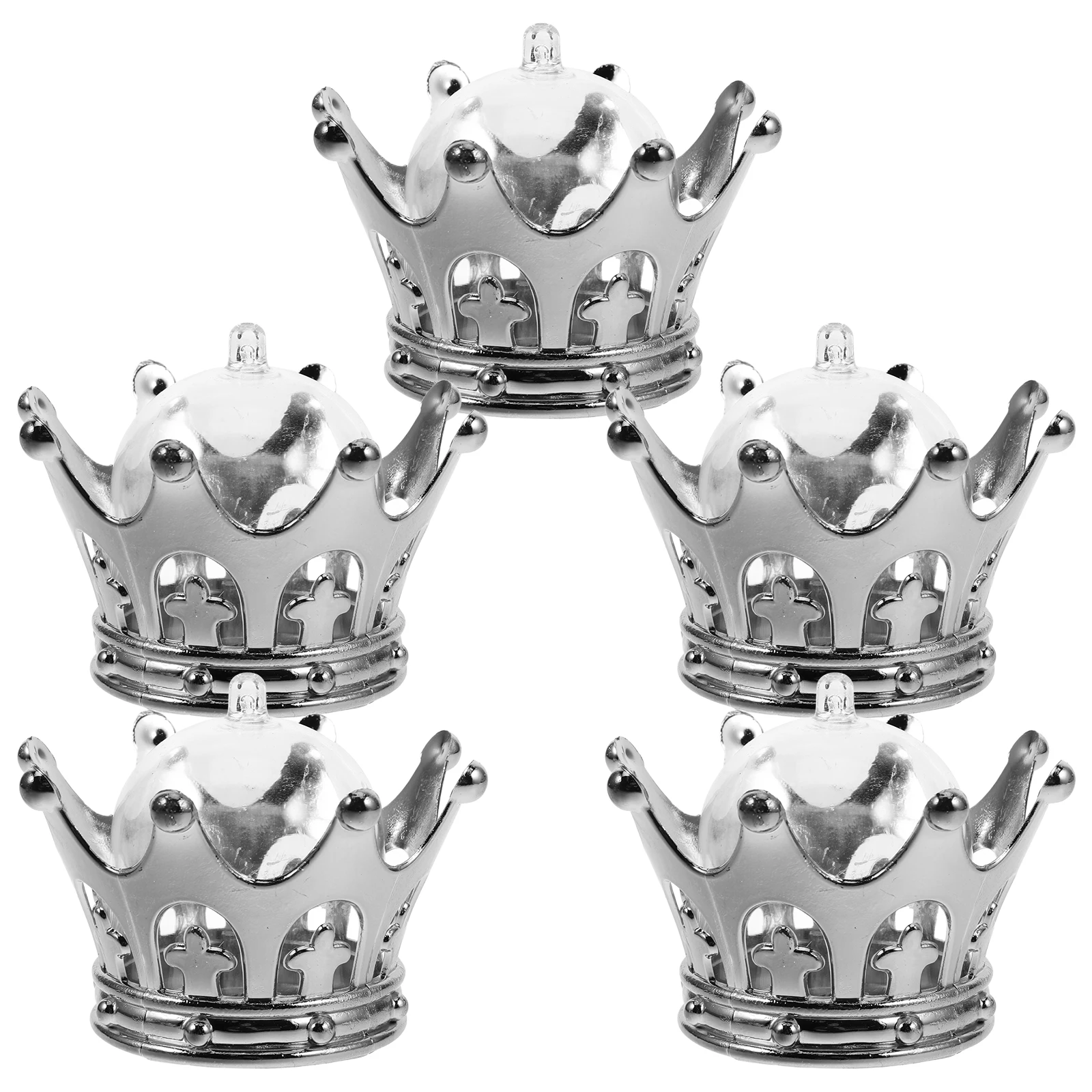 

12 Pcs Fillable Boxes Electroplated Silver Large Capacity Princess Decorations Birthday Favors Wedding Containers