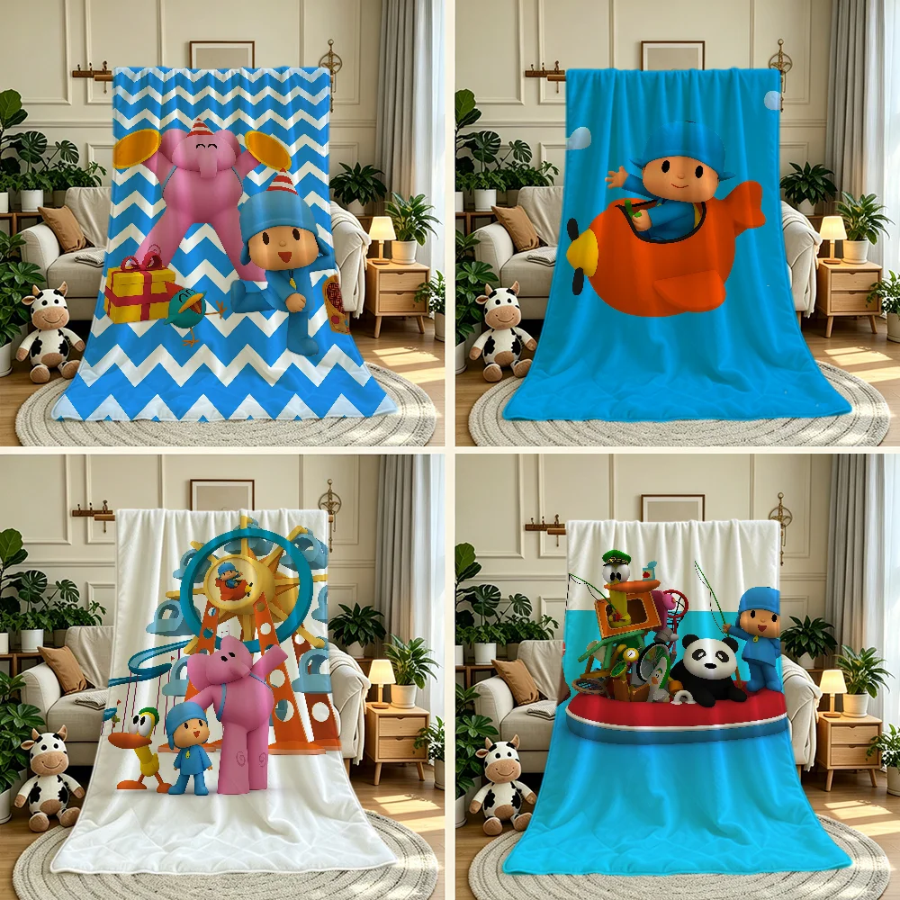 B-Boy-Girl Blanket Throw Super Cosy Plush P-pocoyo Living Room Sofa Couch Childish Birthday Gifts