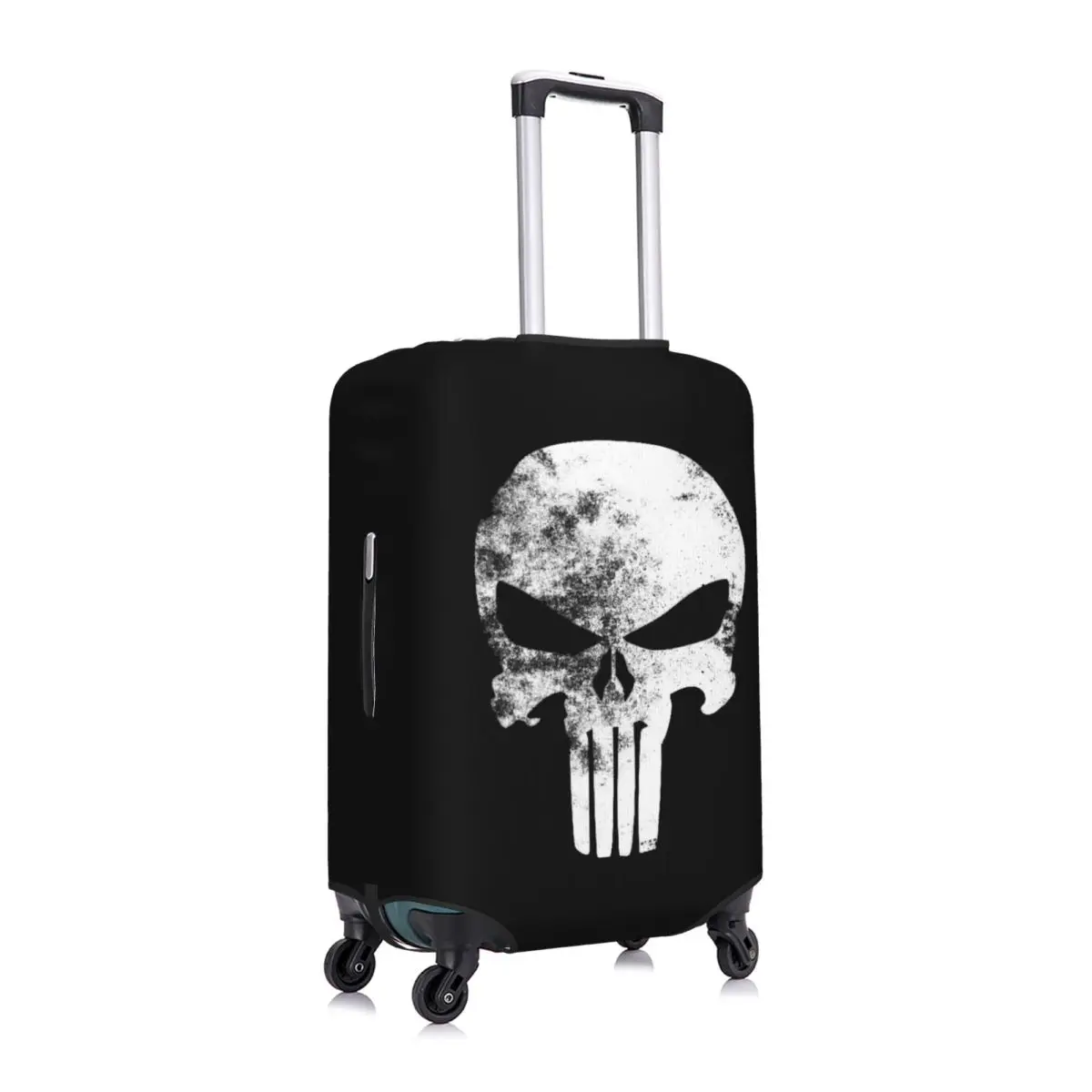 Custom Vintage Punisher Skeleton Skull Travel Luggage Cover Dust Proof Suitcase Cover Protector Fit 18-32 Inch