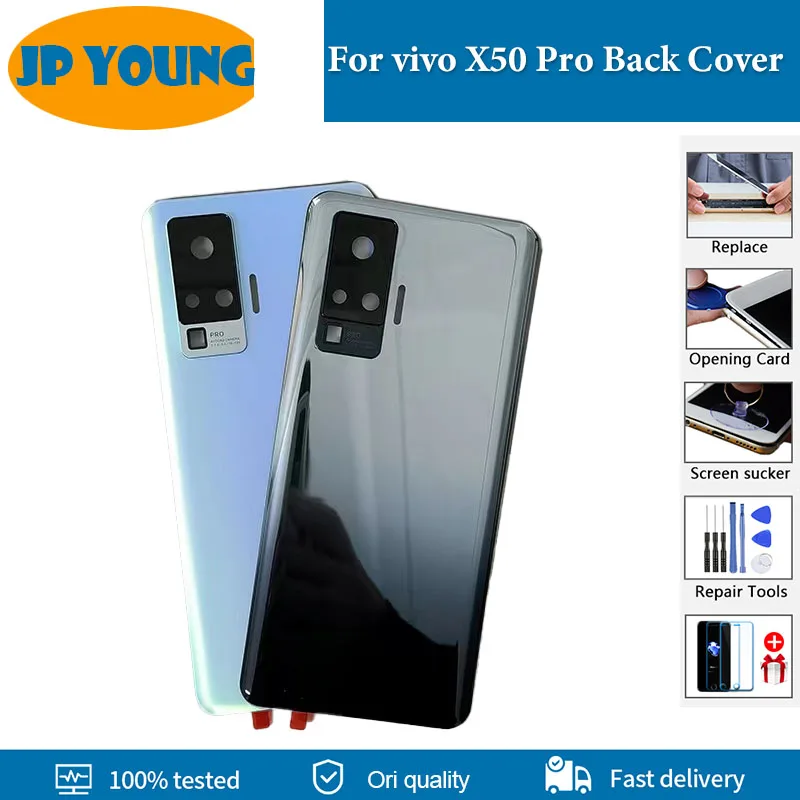 

Original New Housing Door Rear Case For vivo X50 Pro Battery Back Cover V2005A 2006 Back Door With Camera Lens Replacement