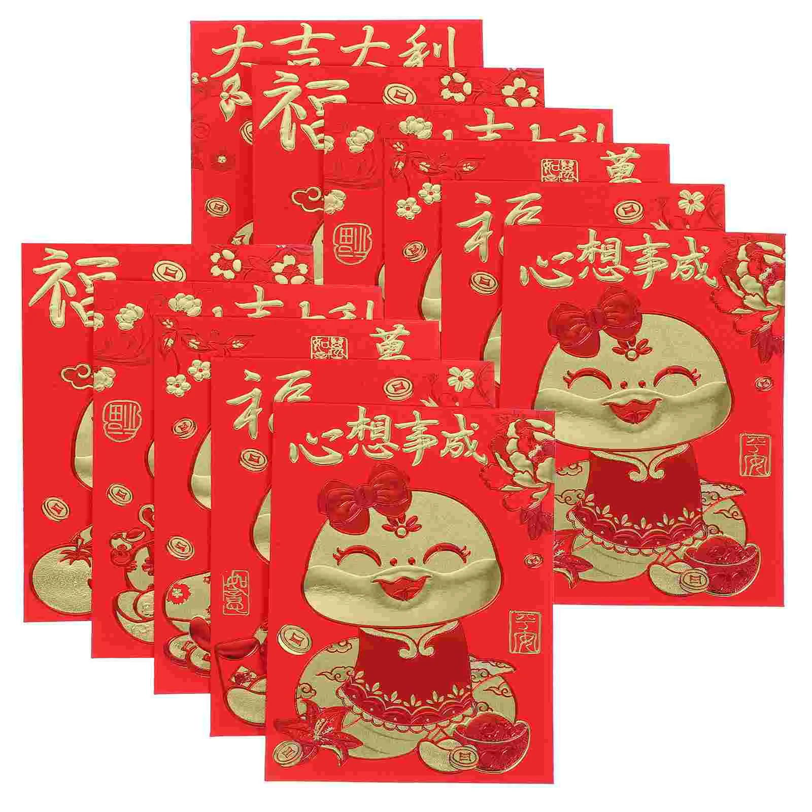 60 Pcs Lucky Money Red Envelope Bag Lunar New Year Hong Bao Chinese Snake Pouch of The Envelopes for Spring Festival Piggy Bank