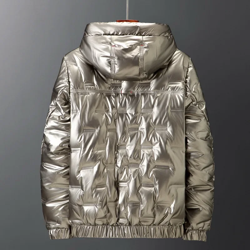 Neue Winter Männer Mit Kapuze Glänzende Puffer Jacken Casual Weiße Ente Unten Mäntel Hohe Qualität Männlichen Outdoor Winddicht Warme Jacken 3XL