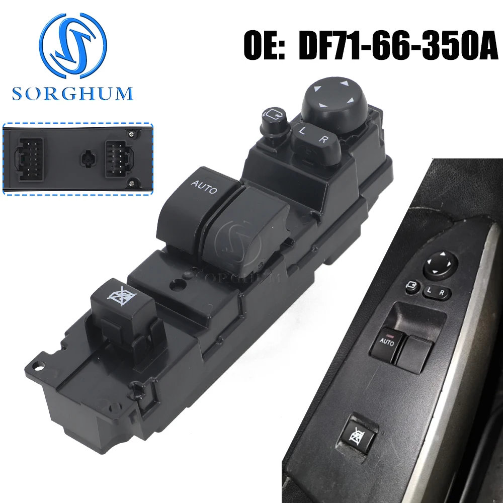 Left Hand Driver Electric Power Window Master Control Switch Button For Mazda 2 2008 2009 2010 Mazda2 DF7166350A DF71-66-350A