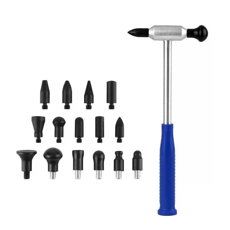 16PCS Auto Dent Repair Hammer Set - Aluminum Bodywork Tools For Paintless Dent Removal, DIY Car Body Repair Kit