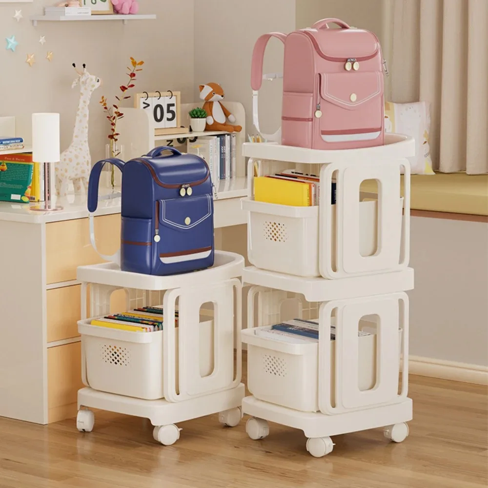 Mobile Storage Rack Trolley Large Capacity Bookshelf Cart with Wheels Trolley multi-layer household mobile with wheels Organizer