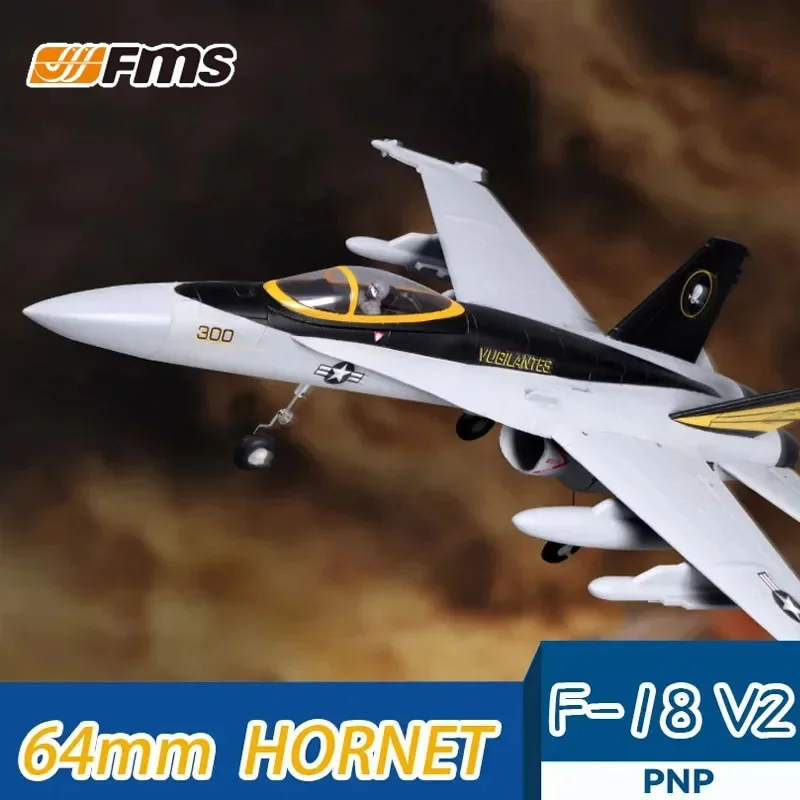 Fms 64mm F18 V2 Bumblebee Upgraded Rc Epo Channel Remote Control Model Aircraft Fixed Wing Fighter Boy Toy