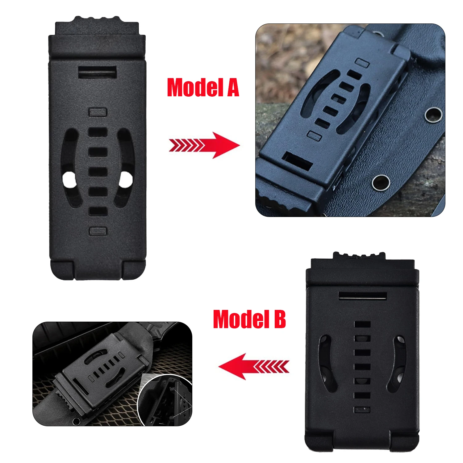 Tactical Knife Clip Holster - Universal Belt Sheath Compatible with EDC, Outdoor Camping & Utility Tools