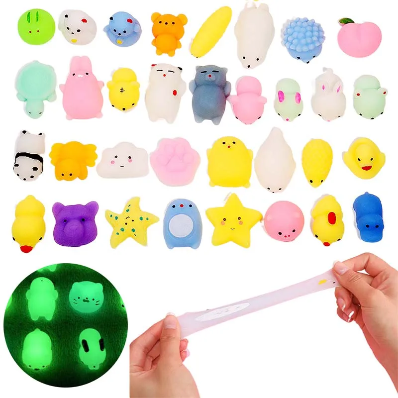 5/10pcs Children Stress Relief Toys Elastic TPR Cartoon Cute Animals Mini Student Activity Gifts Souvenir Kids Desktop Toy TMZ