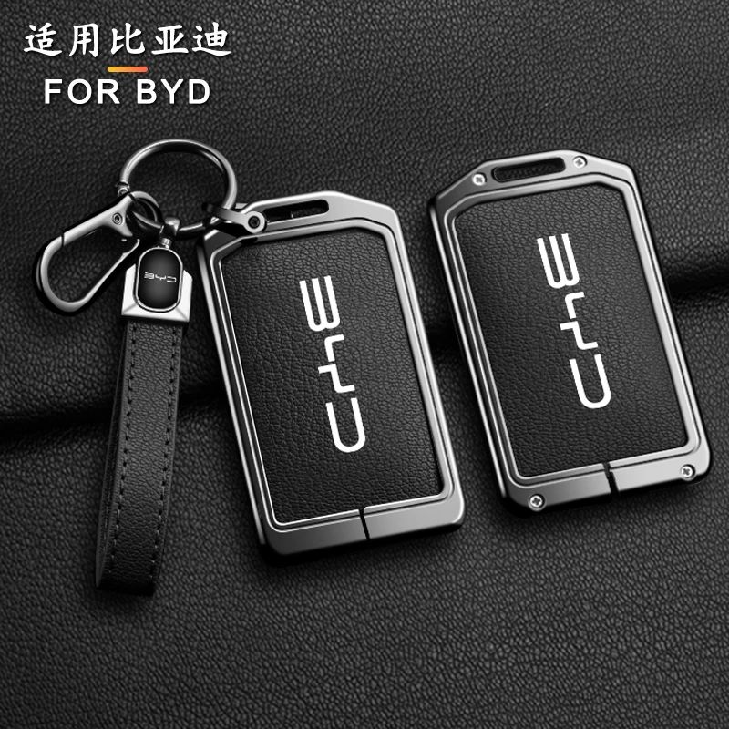 

Zinc Alloy Leather Car NFC Card Remote Key Cover Fob Case For BYD Tang DM Han EV Song PRO Qin PLUS DMI Keychain Accessories