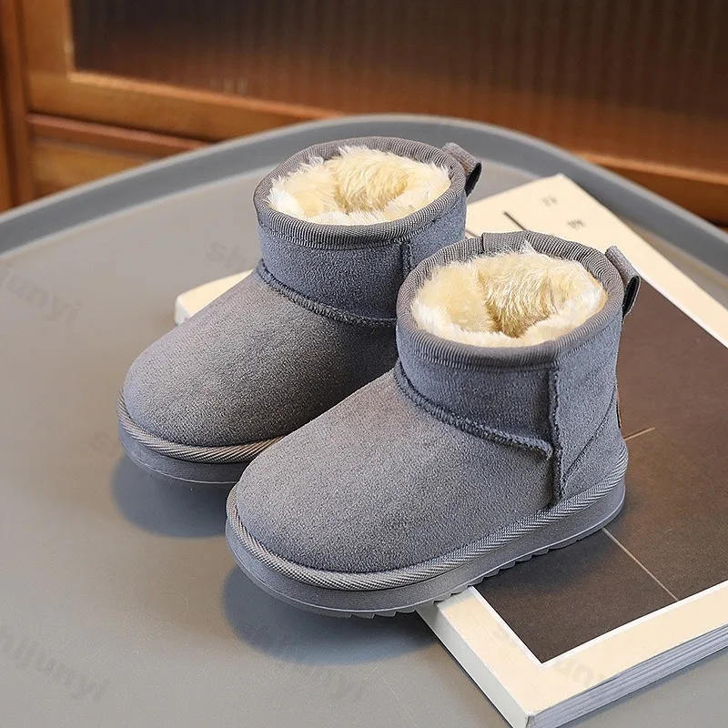 Children Snow Boots Warm Non Slip 2025 Winter New Plush Girls Soft Sole Cotton Boots Boys Comfortable Shoes Kids Ankle Boots