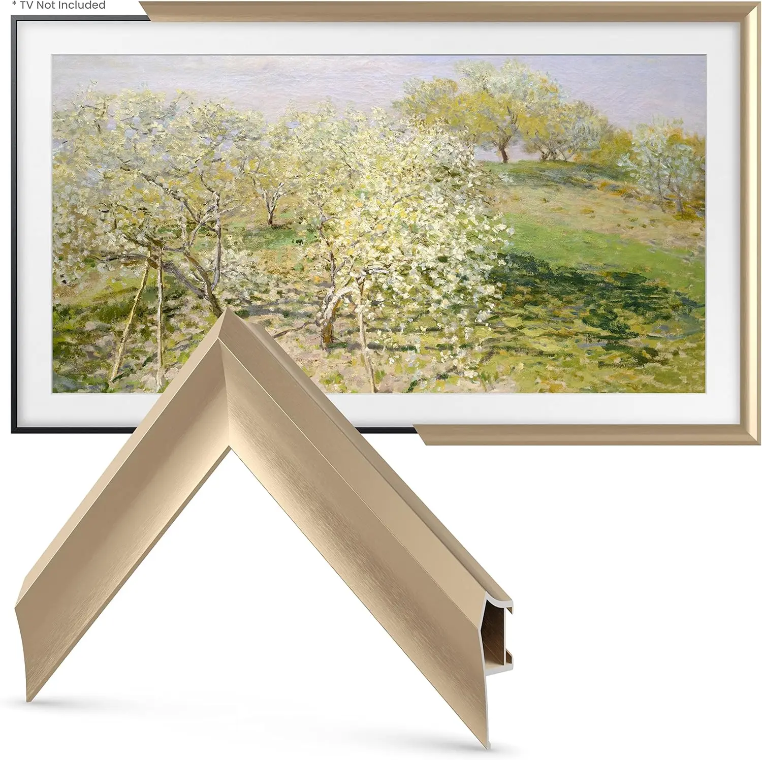 

Deco TV Frames Alloy Prismatic - Pale Gold Bezel Compatible ONLY with Samsung The Frame TV (55", Fits 2021-2024 Frame TV)