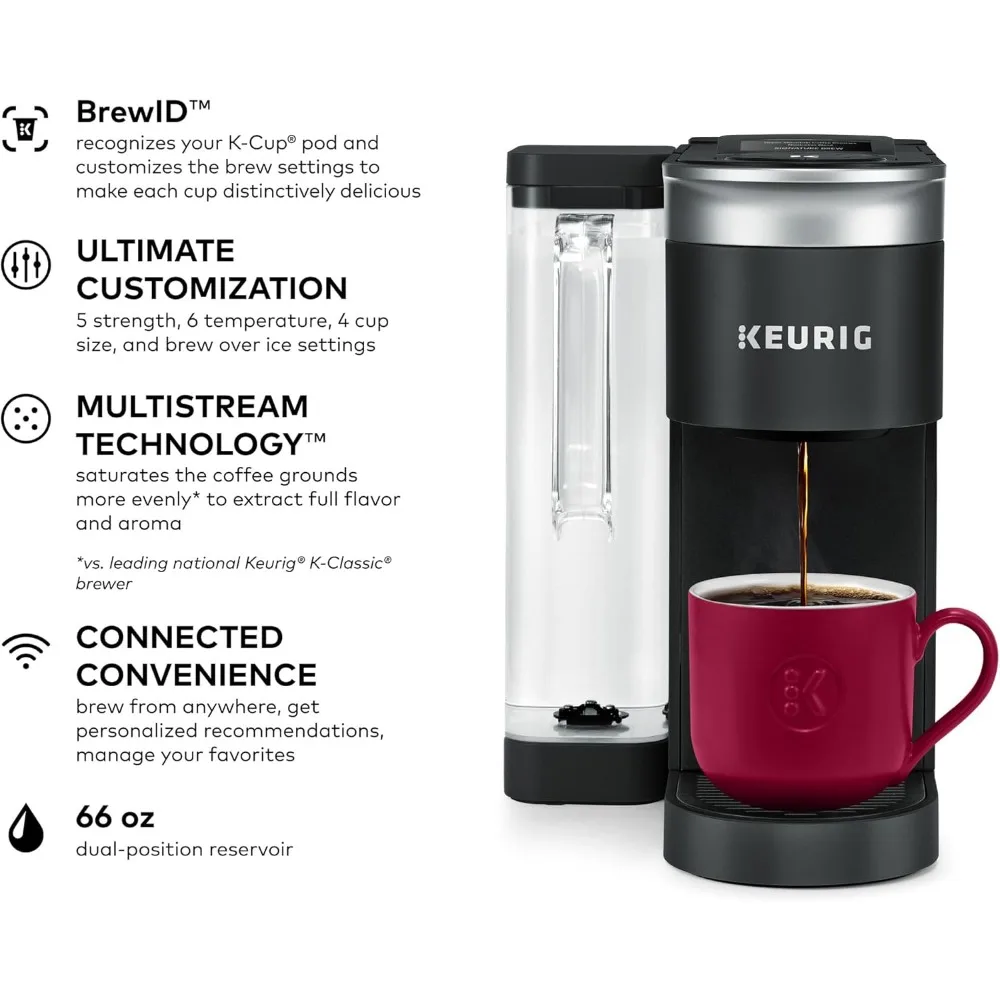 K-Supreme SMART Coffee Maker, MultiStream Technology, Brews 6-12oz Cup Sizes, Black