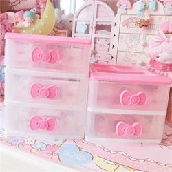 Kawaii Pink Desktop Storage Box, Plastic Drawer, Pen Holder, Student Cosmetic Storage Box, Home Organizer Container