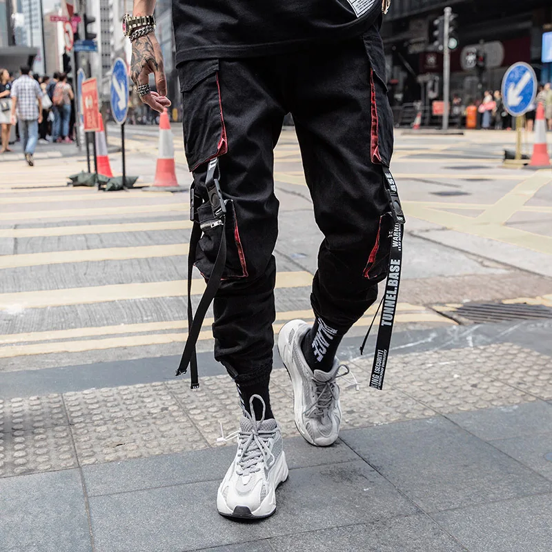 

Bla Hip Hop Cargo Pants with Strers Youthful Vitali Sle Polyester Blend Workwear Trousers Slim Fit Nine-Piece Length
