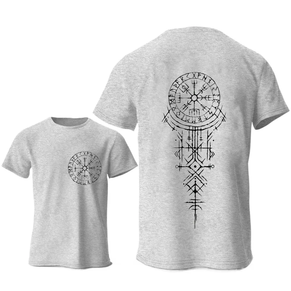 Summer fashion men's totem print micro elastic comfortable breathable round neck T-shirt outdoor urban casual top