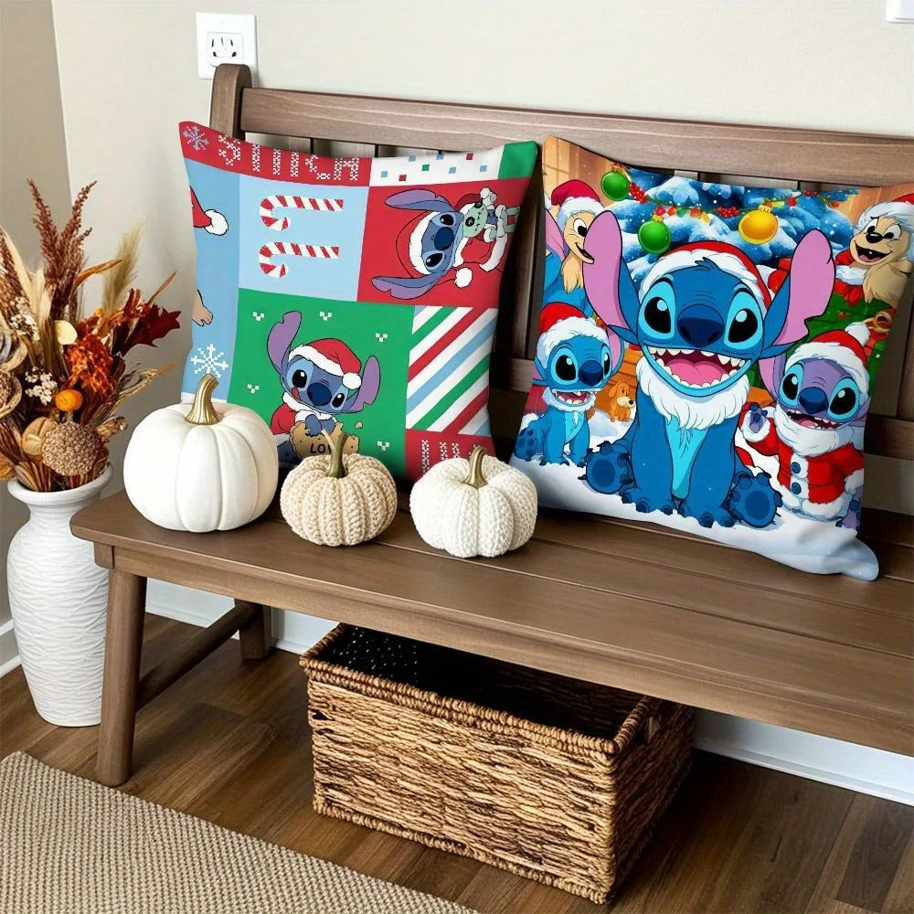 Christmas Kawaii Stitch Pillowcase Living Room Sofa Cushion Suite Room Home Decoration Christmas Gift