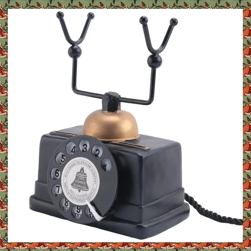 

ABLQ Industrial Loft Retro Rotary Phone Model Crafts Decoration Shop Cafe Living Room Showcase Decoration Decoration Shoot Props