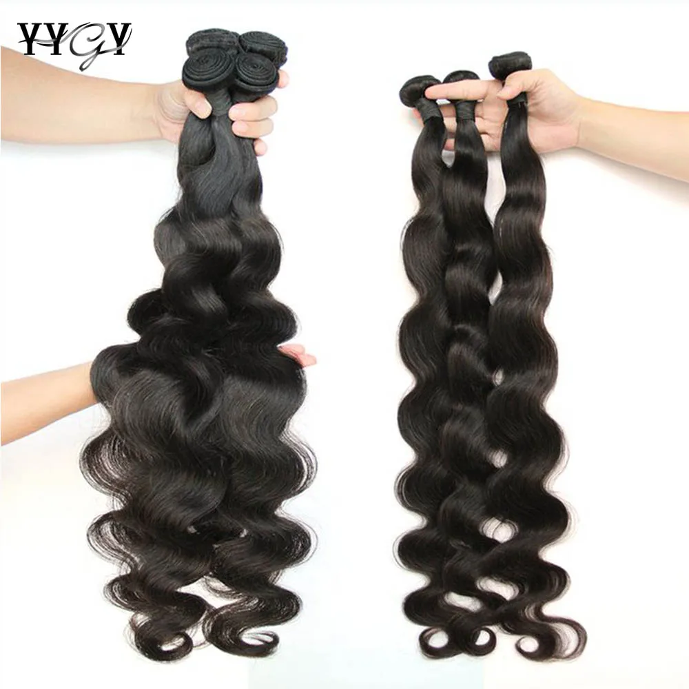 

YYGY Body Wave Bundles Brazilian Hair Weave Human Hair Bundles 1/3/4 PCS Human Hair Extensions Bundles 8-36" Remy Hair Bundles