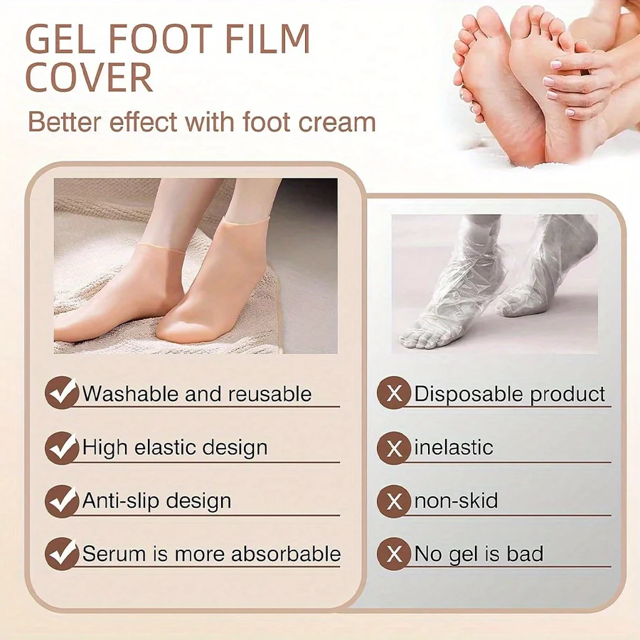 Feuchtigkeitsspendende Fußsocken, Silikonsocken für trockene, rissige Füße, Damen-Fußsocken zur Feuchtigkeitsversorgung, mit Massage – Detail 4