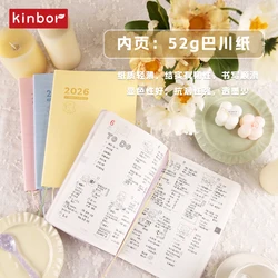 Kinbor 2026 Eight Point Grid Planner Agenda cuadernos A5 PU Soft Cover Bachuan Paper Daily Plan Self discipline Todo List Books