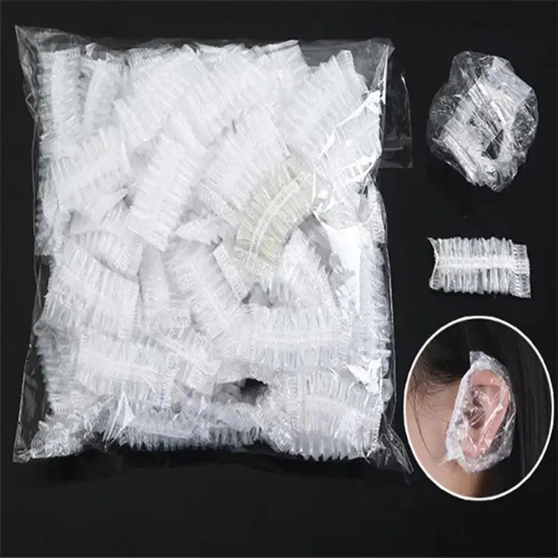 100/300/500Pcs Disposable Hairdressing Earmuffs Salon Clear Ear Cover Ear Protection Hair Dye Protect Cap Hair Color StylingTool