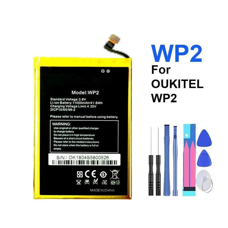 Mobile Phone Battery For Oukitel WP2 Strong Compatibility Stable Power Supply 10000Mah