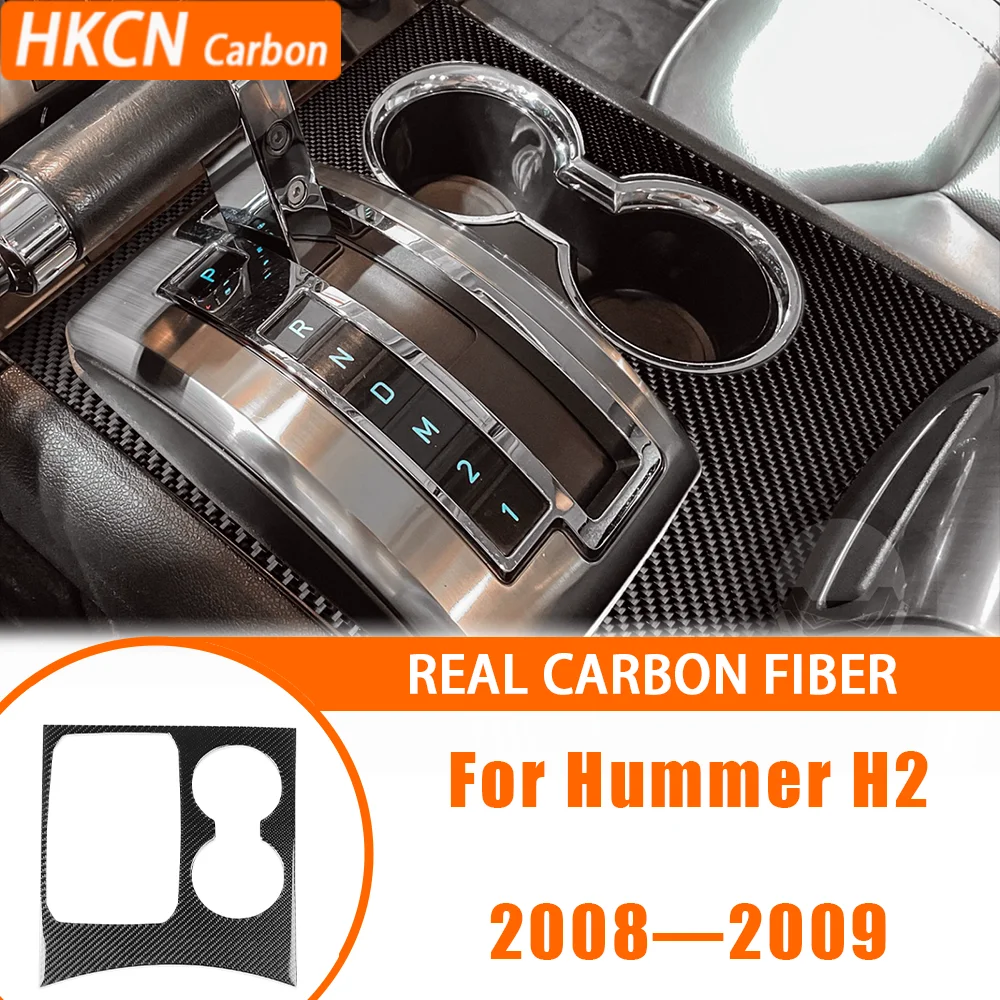 

Carbon Fiber Central Console Gears Shift Panel Decoration For Hummer H2 2008—2009 Interior Cover Trim Sticker Modification