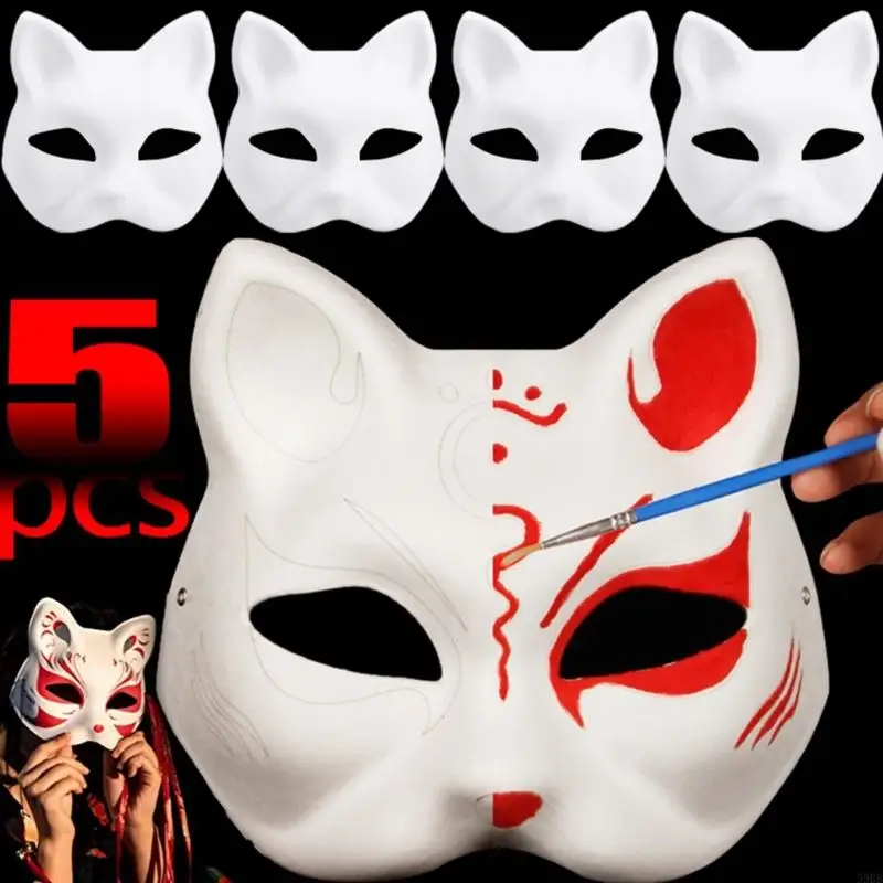 39bb Foxes Masque pour femmes Masquerade Masque Japonais Anime Cosplay Masque Diy Masque chat peint à main Masque Masque