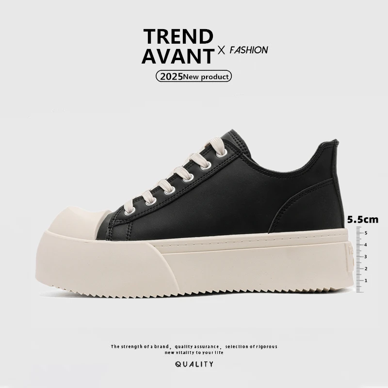 

Black men's pointed-toe thick-soled platform heightening business casual big-head derby shoes, casual leather shoes