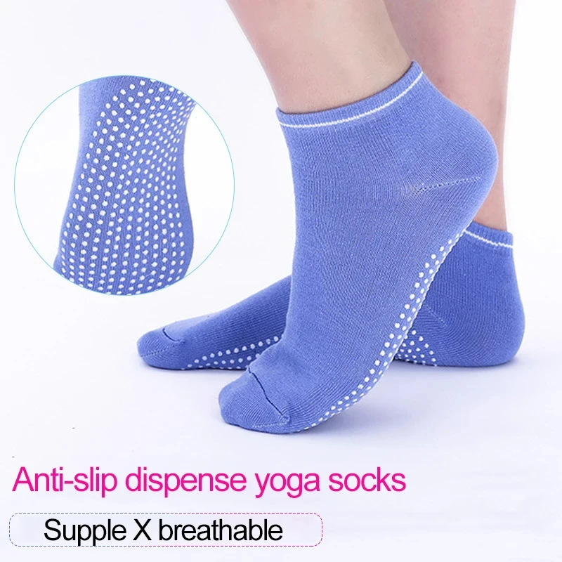 Socks Cotton Yoga 1 Pair Women Ladies Anti Slip Silicone Gym Pilates Ballet Socks Fitness Sport Dance Sock Breathable Elasticity