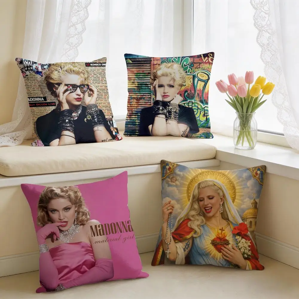 M-Madonna Like A Virgin Cushion Cover Square Short Plush Pillow Case Living Room Sofa Home Decor Funda 40X40