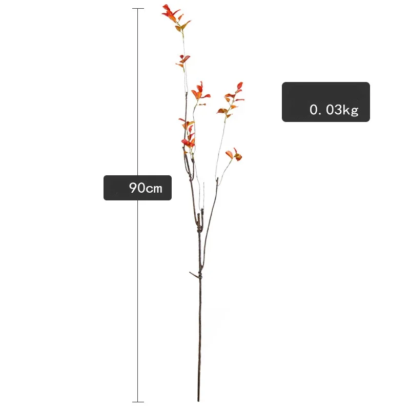 90CM Artificial Green Plant Red Leaf Plum Home Decoration Light Luxury Artificial Flower Bottle Flower Arrangement Decoration