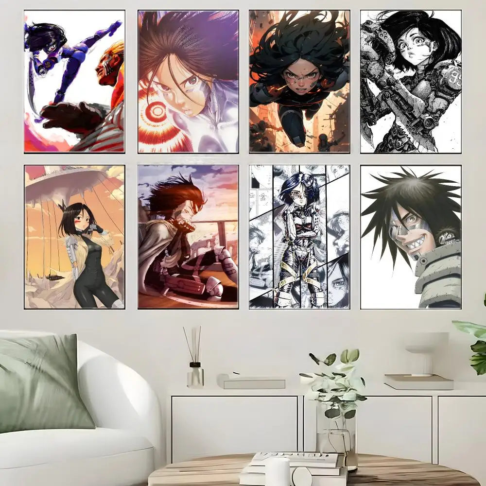 Cyberpunk Manga Alita G-Gunnm Poster  Self-adhesive Art Waterproof Paper Sticker Coffee House Bar Room Wall Decor