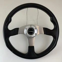 TIYPEOR 14in Racing Car Sport Steering Wheel Modified Accessory Drifting PU Leather Modified Steering Wheel