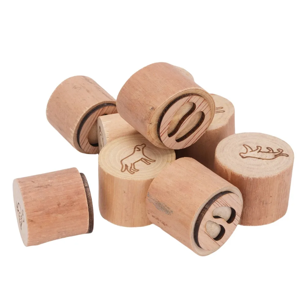 9pcs 9 Styles Wooden Animal Track Stamps Animal Pattern Multifunctional Paw Print Stamp Set Playdough Stampers For DIY Crafts