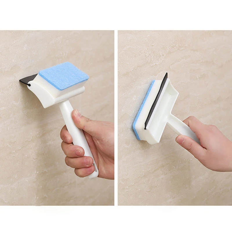 Magic Window Glass Cleaning Brush Double-Sided Sponge Wiper Scraper Bathroom Wall Shower Squeegee Mirror Scrubber Tools